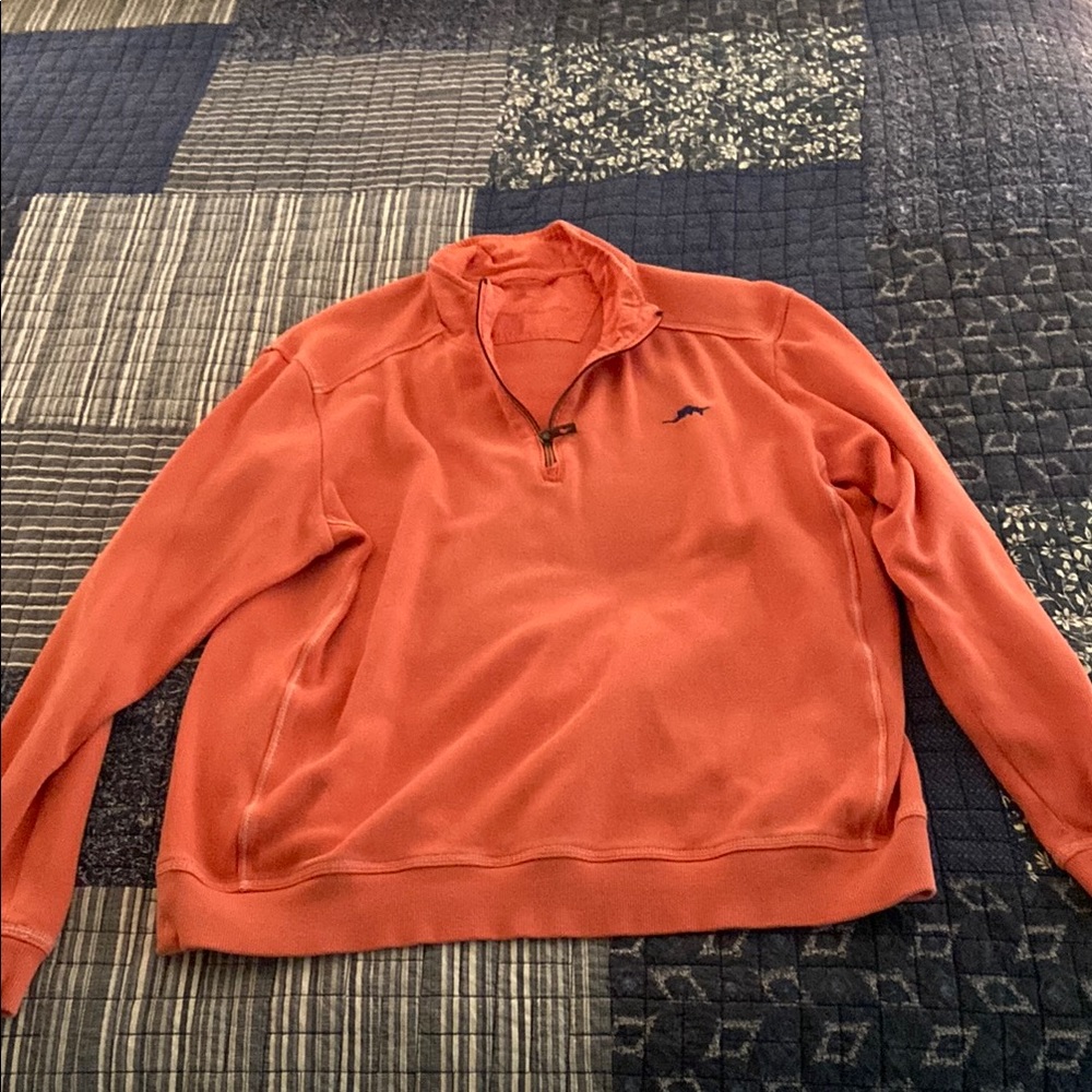 Tommy Bahama Orange Zip Up Sweater